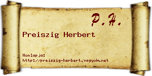Preiszig Herbert névjegykártya
